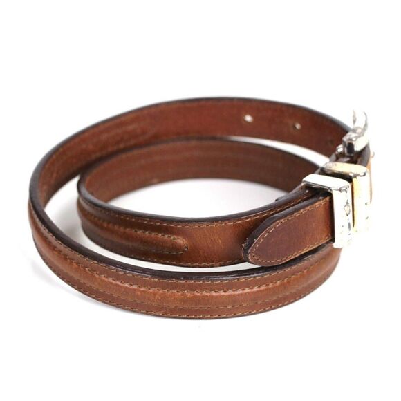 VTG Brighton BROWN GENUINE LEATHER 7/8"Wd DRESS CASUAL WOMEN'S BELT Sz M (73M - Picture 4 of 12